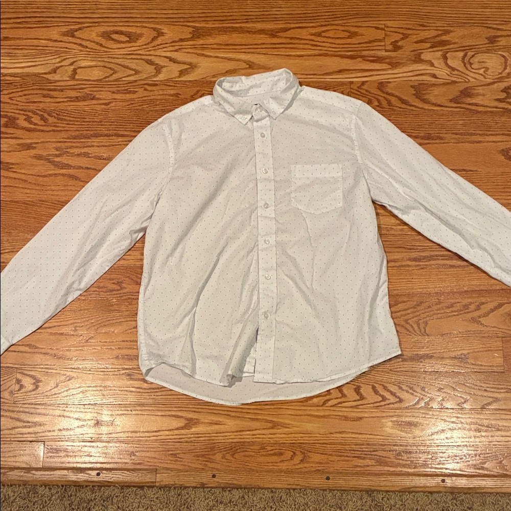 George Men's White Button-Up Shirt size large
